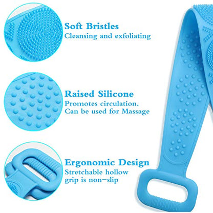 Silicone Bath Belt Exfoliating Back Scrubber for Shower