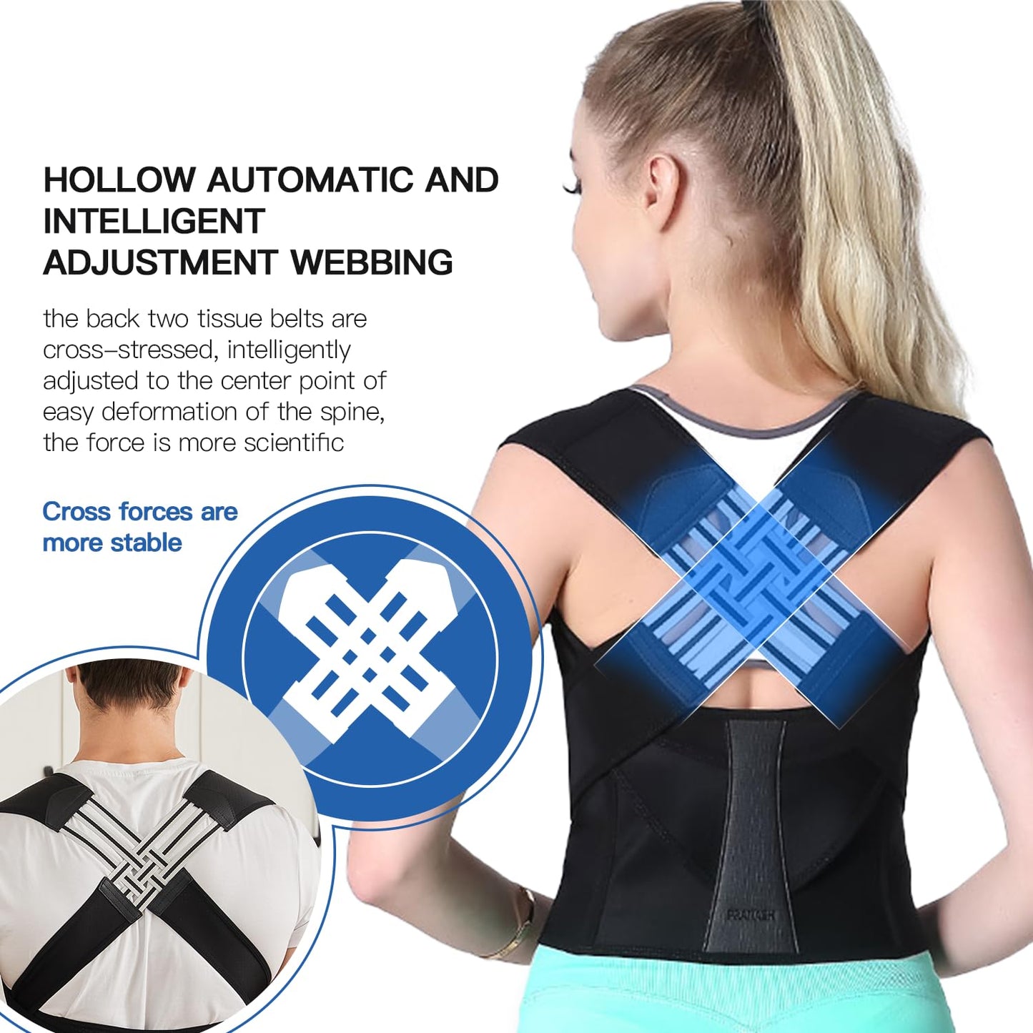 Adjustable Back Brace Posture Corrector for Men & Women – Spine Alignment Support, Lower Back Pain Relief & Scoliosis Support