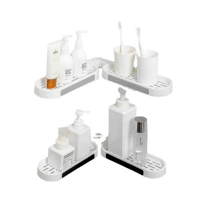Rotatable Bathroom Corner Shelf Wall Mounted Storage Rack