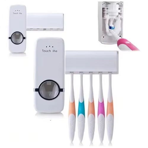 Automatic Toothpaste Dispenser with 5-Slot Toothbrush Holder