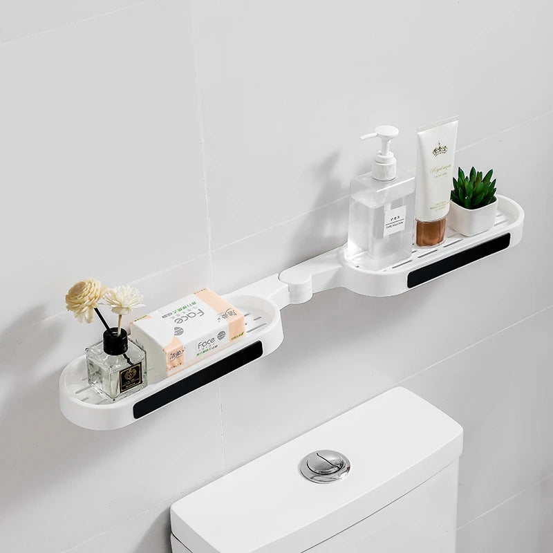 Rotatable Bathroom Corner Shelf Wall Mounted Storage Rack