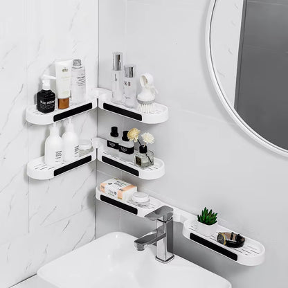 Rotatable Bathroom Corner Shelf Wall Mounted Storage Rack